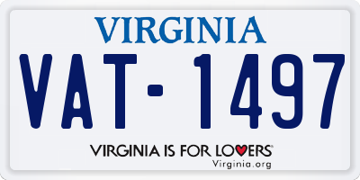 VA license plate VAT1497