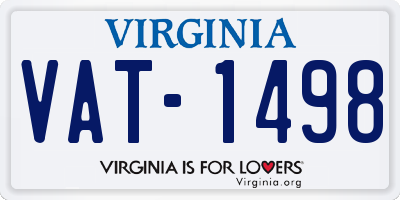 VA license plate VAT1498