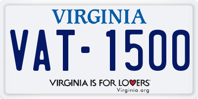 VA license plate VAT1500