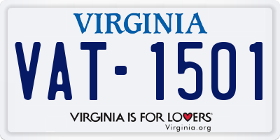 VA license plate VAT1501