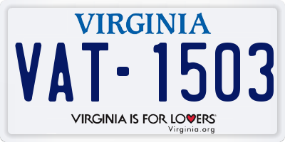 VA license plate VAT1503