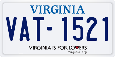 VA license plate VAT1521