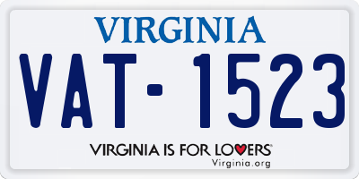 VA license plate VAT1523