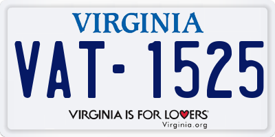 VA license plate VAT1525