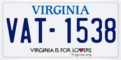 VA license plate VAT1538