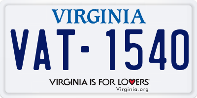 VA license plate VAT1540