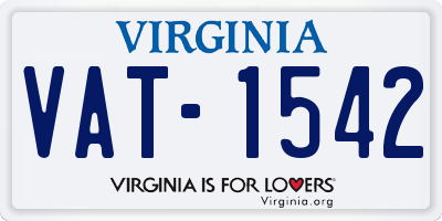 VA license plate VAT1542