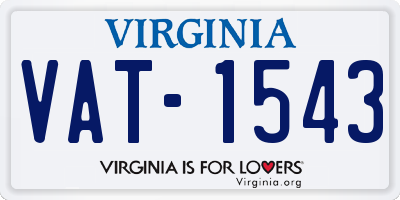 VA license plate VAT1543