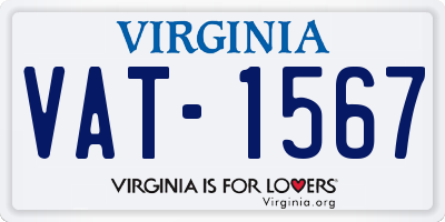 VA license plate VAT1567