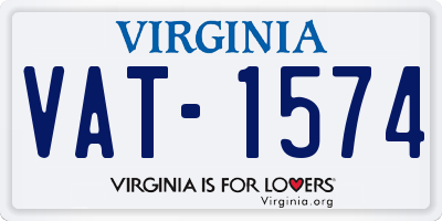 VA license plate VAT1574