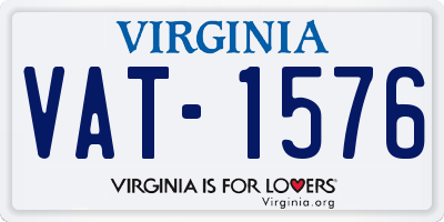 VA license plate VAT1576