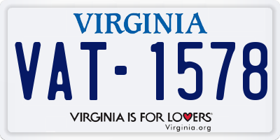 VA license plate VAT1578