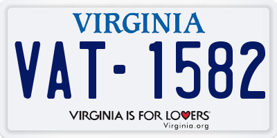 VA license plate VAT1582