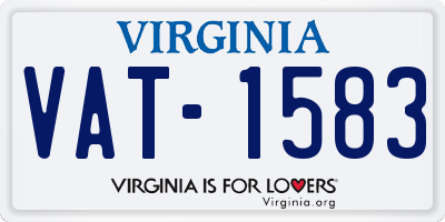 VA license plate VAT1583