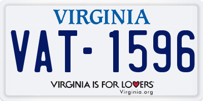 VA license plate VAT1596