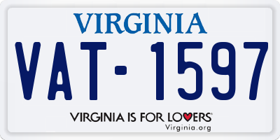 VA license plate VAT1597