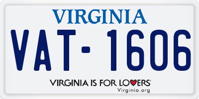 VA license plate VAT1606