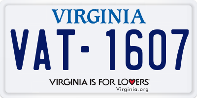 VA license plate VAT1607