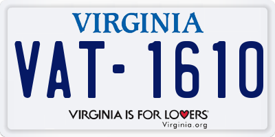 VA license plate VAT1610