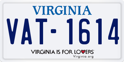 VA license plate VAT1614