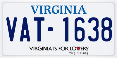 VA license plate VAT1638