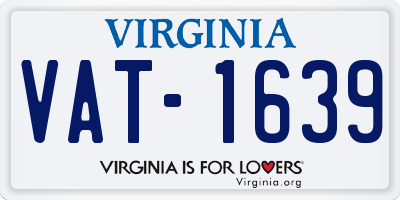 VA license plate VAT1639