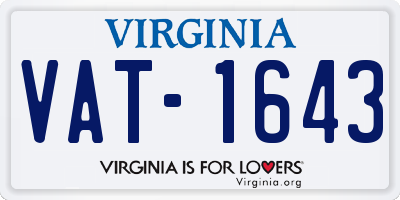 VA license plate VAT1643