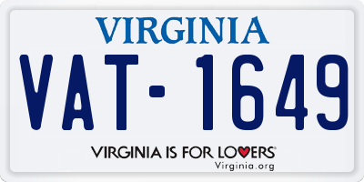 VA license plate VAT1649