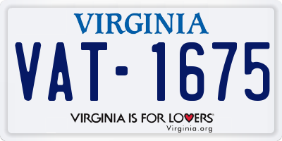 VA license plate VAT1675