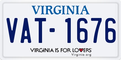 VA license plate VAT1676