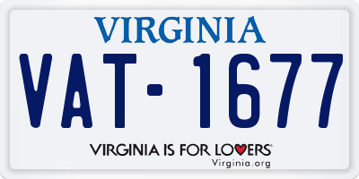 VA license plate VAT1677