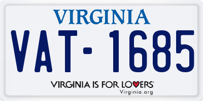 VA license plate VAT1685