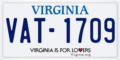 VA license plate VAT1709