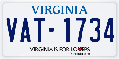 VA license plate VAT1734