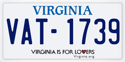 VA license plate VAT1739