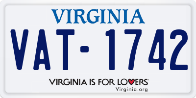 VA license plate VAT1742