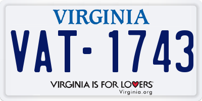 VA license plate VAT1743