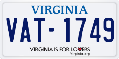 VA license plate VAT1749