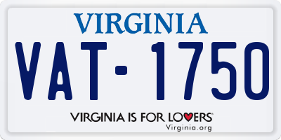 VA license plate VAT1750