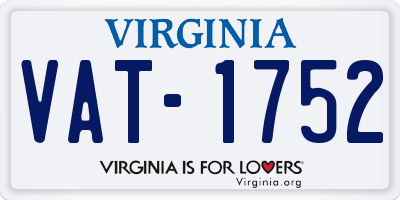 VA license plate VAT1752