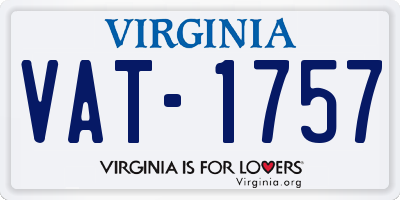 VA license plate VAT1757