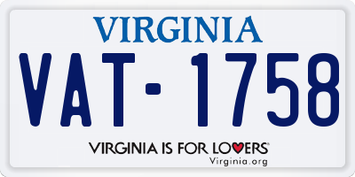 VA license plate VAT1758