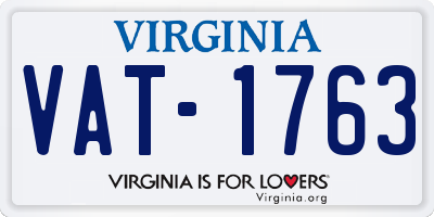 VA license plate VAT1763