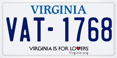 VA license plate VAT1768