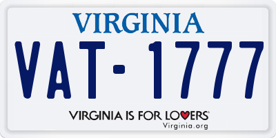 VA license plate VAT1777