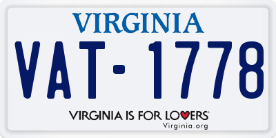 VA license plate VAT1778