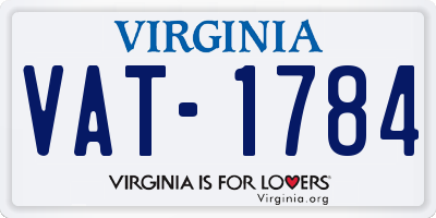 VA license plate VAT1784