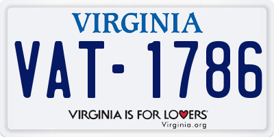 VA license plate VAT1786