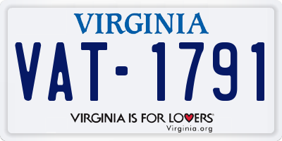 VA license plate VAT1791