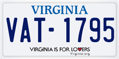 VA license plate VAT1795